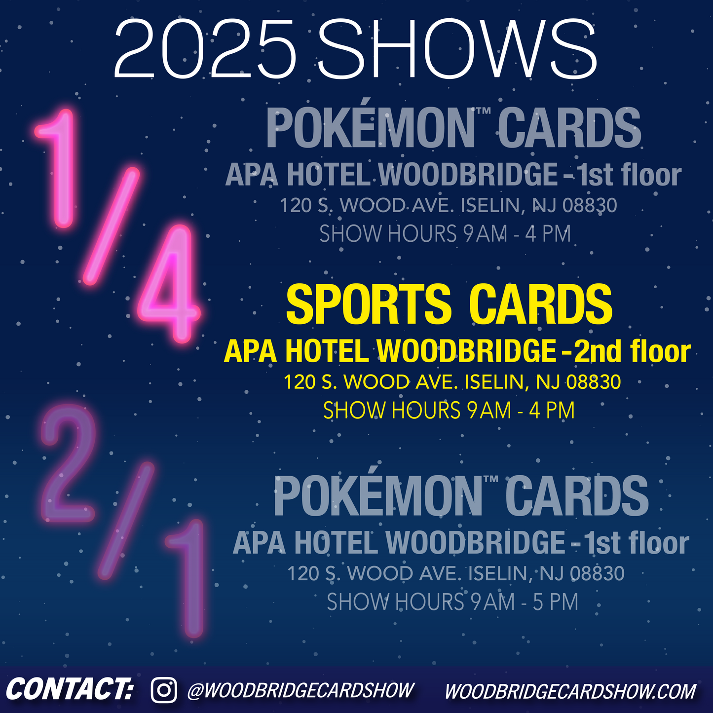 Woodbridge Sports Card Show - Saturday, 1/4/2025 Vendor Table